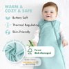 HAPIU Unisex Rayon Made from Bamboo Baby Sleep Sack TOG 1.0, 2-Way Zipper YKK, Wearable Blanket Baby, 6-18 Months, Sage