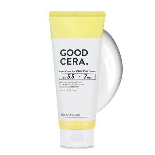 HOLIKA HOLIKA Good Cera Super Ceramide Family Oil Cream 6.76fl oz | Ceramide Moisturizer Face Cream for Women & Men | Body & Face Moisturizer for Dry Skin | Body & Face Lotion