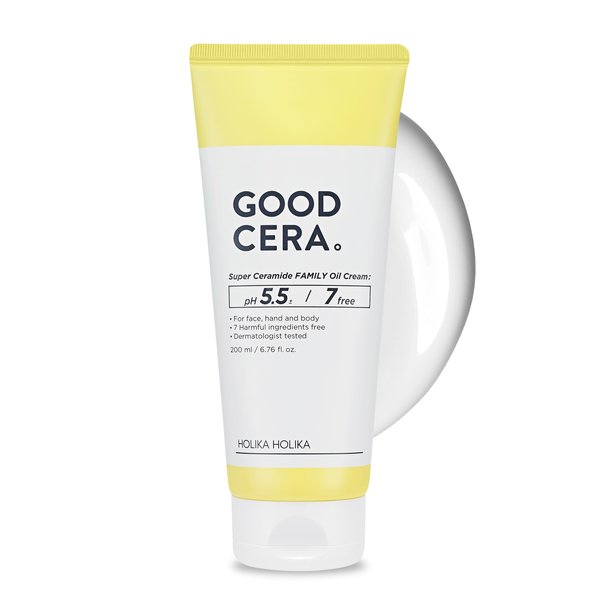 HOLIKA HOLIKA Good Cera Super Ceramide Family Oil Cream 6.76fl oz | Ceramide Moisturizer Face Cream for Women & Men | Body & Face Moisturizer for Dry Skin | Body & Face Lotion