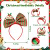 Hobychild 12 PCS Christmas Headbands, Felt Xmas Head Topper, Various Design Santa Hat Reindeer Antler Bow Christmas Tree Headpieces for Women Adults Kids Christmas Party Supplies