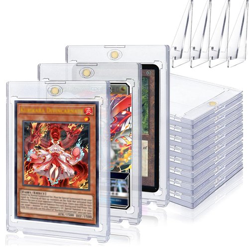 20ct Magnetic Card Holders 35pt for Yugioh Cards,MTG Cards,Baseball Cards,Sports Cards,OPCG Cards,DTCG Cards Storage and Display +4 pcs Card Holder Display Stand