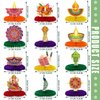 12 Pieces Diwali Decorations Happy Diwali Honeycomb Centerpieces Table Toppers for Home Diwali Indian Style Party Supplies Decorations