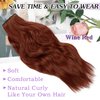 NAYOO 4PCS Clip in Hair Extensions Long Wavy Curly Synthetic Thick Hairpieces Wine Red for Women with Fiber Double Weft Hair Full Head（16 Inch, Wine Red）