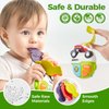 evoceler Baby Toys 2 Pcs, Light Up Elephant Kids Piano Music Toys with 4 Music Modes & Car Teething Toy, for 18+ Months Old Baby Boys Girls Toys, Early Learning Montessori Keyboard Infant Toys