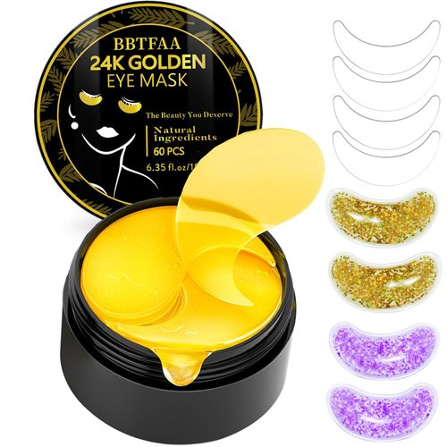 XianNiAn 24K Gold Under Eye Patches Gel Eye Pad Hot Cold Eye Mask,Eye Masks Skincare for Removing Dark Circles and Puffiness,Reduce Wrinkles,Eye Bags and Fine Lines (68 Pcs