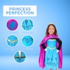 Cokos Box Girls Coronation Dress Costume Cape Gloves Tiara Crown Accessories Kids Set, Blue-Purple, 6 Years