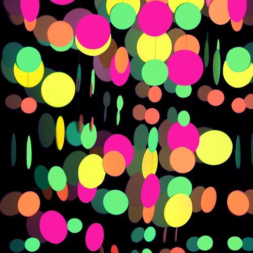 110feet Paper UV Round Neon Garland Neon Streamers Black Light Decorations for Glow Party Supplies and Decorations UV Reactive Neon Party Favors Glow in The Dark Party for Wedding Birthday Banners