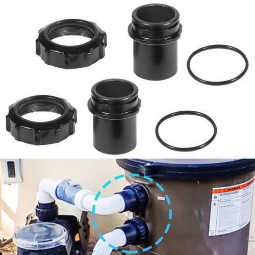 Sunluway Replacement for Hayward DE2400PAK2CS 2-inch Filter Plumbing Kit, includes Slip Connector, for Hayward Swim Clear Cartridge Filter Lock Nut and O-Ring 2 Pack