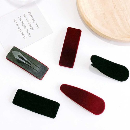 6 Pcs Velvet Snap Hair Clips Simple Hair Barrettes Hairpins Hair Accessories for Women and Girls