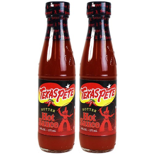 Texas Pete Hotter Hot Sauce (6 oz Bottles) 2 Pack by Texas Pete