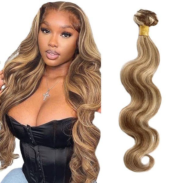 30 Inch P4/613 Bundles Ombre Body Wave Human Hair Bundles Two Tone Dark Brown Mixed With 613 Blonde Bundles Highlight Blonde Bundles Remy Hair Extensions
