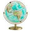 JOWHOL 8'' World Globe with Gold Stand 720° Rotating, Kids Adults Student Geography Educational, Desk Globe Decorative Office Classroom, Unique Birthday Christmas Gifts (Elegant Turquoise)