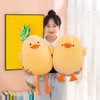 DEYI Plush Duck Stuffed Animal Soft Toys Yellow Duckling Stuff,Gifts for Friends and Children Christmas,Cute Yellow Throw Pillow (Short-Legged Yellow Duck,15.7in)