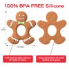 Jimibaby Christmas Teether Teething Toy Gingerbread Man, The First Christmas teether for Baby Boys and Girls, 100% BPA Free, Easy to Hold, Freezer Safe (Gingerbread Man), 3.5 x 3.15 x 0.3 Inch