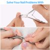 Mudder 3 Packs Cuticle Nippers Cuticle Cutter Stainless Steel Professional Nail Cuticle Trimmer Pointed Blade Cuticle Remover Scissors Pedicure Manicure Tool for Fingernails and Toenails (Silver)