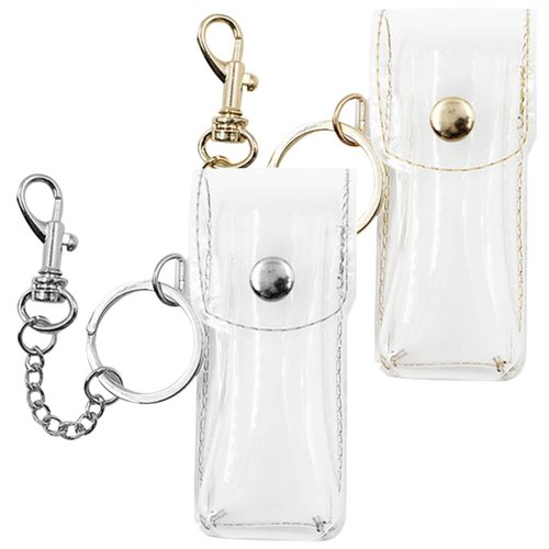PACKOVE Lipstick Holder Keychain Lipstick Pouch Keychain Lip Balm Holder Lip Balm Pouch Lipstick Sleeve Key Chain Lipstick Travel Case Lipstick Case With Key Ring For Women (Random Color)