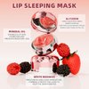 Vawolecy Moisturizing Lip Mask, Moisture & Collagen Booster Lip Sleeping Mask with Mirror, Sleeping Lip Butter Balm