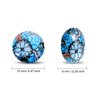 JOVITEC 200 Pieces 12 mm Flower Pattern Glass Beads Mixed Color Flat Marbles Mosaic Printed Glass Half Round Crafts Glass Mosaic for Jewelry Making