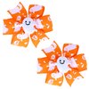 Halloween Hair Bows Clips, 2 pcs Ghost Hair Clips for Girls Kids Teens Orange Grosgrain Ribbon Bow Non-slip Alligator Clip Hair Accessory for Halloween Costume Party Spooky Season