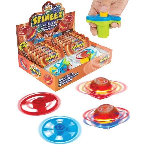 IPIDIPI TOYS Light Up Spinning Tops and Flying Saucer Disc - UFO Light Up Spinner Toy - Stocking Stuffers, Kids Party Favors, School Prize Box Toys, Goodie Bag Fillers (Orange, Set of 12, 36 PCs)