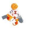 University of Illinois Fighting Illini Baby Basketball Tag Toy - College Baby Sensory Crinkle Toys - Soft & Safe - Ideal Baby Stroller Toy - BPA Free w/Stroller Clip (10" x 10" Tag Toy)…