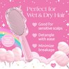 Glimmer Wish Unicorn Hair Detangler Brush for Kids - Anti Frizz and Anti Static - Soft and Long Bristles to Detangle With Ease - Gentle on Hair, Kids Hair Brush