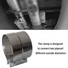4" Lap Joint Exhaust Band Clamp - Stainless Steel Lap Joint Exhaust Band Clamp With 1 Block 2Pcs For 4" Od To 4" Id Exhaust Pipe, Muffler, Elbow And Exhaust Tubing Connection(2 Pack)