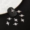 BAIYIYI Nail Art Studs 3D Gold Silver Star Nail Studs Nail Charms Star Shape Metal Nail Rivets Charms Gemstone Jewelry DIY Nail Art Decorations Manicure Supplies