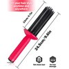 Neuvikter Curly Hair Styler Tool, 17 Teeth Curling Roll Comb - Rose red+Black, Hair Salon Professional Curling Brush for Home Use