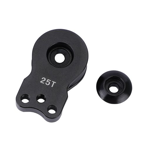 DJX Aluminum 25T Servo Saver 3 Holes Adjustable Hi-Torque Servo Horn for 1/8 1/10 Remote Control Car Boat (Black)