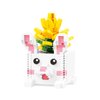 Larcele Micro Building Blocks Set, Dog and Flower, DIY Mini 3D Building Toy Bricks,501 Pieces KLJM-08 (Rabbit, Yellow Agave)