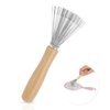Hair Brush Cleaner, Portable and Mini Hairbrush Cleaner Tool Metal Wire Rake and Ergonomic Wooden Handle Comb Cleaning Brush for Removing Hair Dust Home and Salon Use