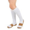 Bcurb Graduated Compression Socks (5 Pair) Calf High Men Women Support Stocking. (White/Gold, Small/Medium)