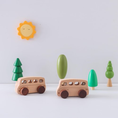 ibwaae Wooden Cars Toys, Montessori Toys for Babies, Baby Toy Cars for Toddlers, Wood Push Truck Vehicle Wooden Baby Toys for Boys Girls