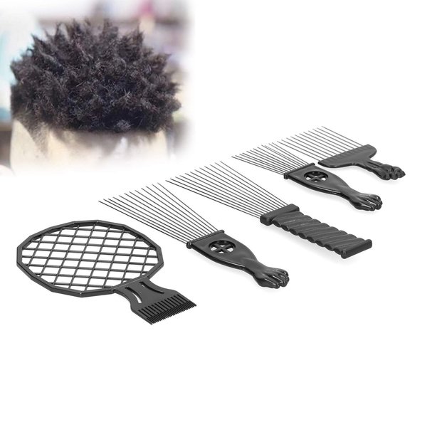 Afro Pick Combs Metal Hair Pick, Afro Comb Metal Pick Comb Afro Braid Pick Hairdressing,5pcs/set Afro African Hair Pick Comb Comb Set