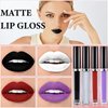 WENJLYJ 4 Colors Dark Black White Purple Red Matte Liquid Lipstick Set,Matte Black Lip Gloss Waterproof & Long Lasting Smudge Proof Bold Gothic Makeup Lip Stain Lipgloss Set for Women