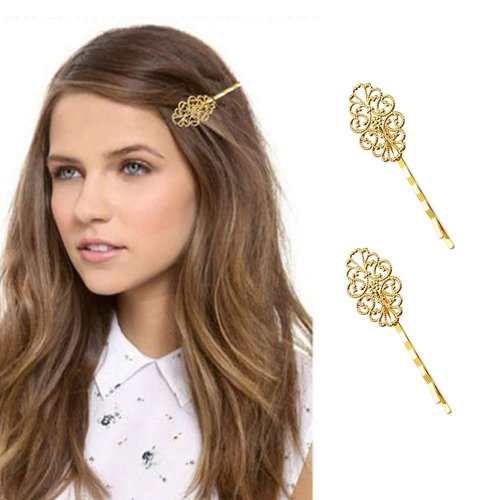 inSowni 30 Pack/15 Pairs Light Gold Retro Vintage Metal Bobby Pins Hair Clips Barrettes Accessories for Women Girls