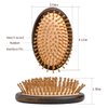 Maji Mama Handmade Oval Wooden Hair Brush Mini Cosmetic Mirror Set,Mini Travel Portable Hairbrush with Bamboo Pins/Boar Bristles (Bamboo Pins)