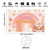 Avezano Groovy Birthday Banner for Retro Hippie Birthday Party Decorations Girls Daisy Flower Boho Rainbow Theme Photoshoot Backdrops 70.8 x 43.3 Inch