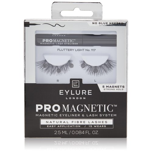 Eylure PROMAGNETIC Eyeliner & Lash Kit, No 117 Natural Fiber Eyelashes, Black