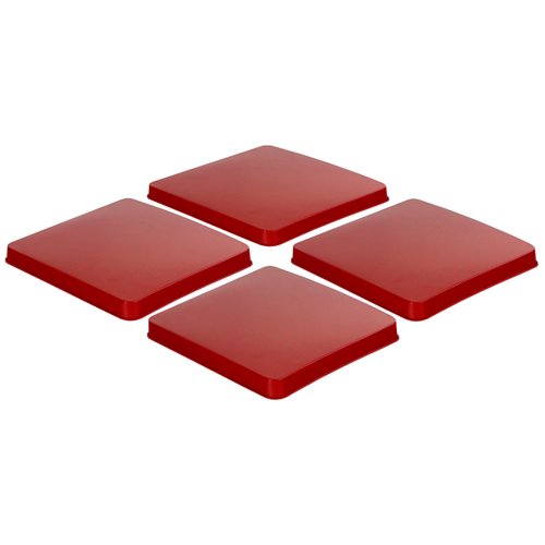 Reston Lloyd Square Gas Stove Burner Cover Set, Set of 4, Red