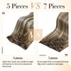 LaaVoo Balayage Clip in Hair Extensions Brown to Blonde Ombre Remy Hair Extensions Clip in Human Hair Long Straight Real Hair Extensions 22 inch 5pcs/80g