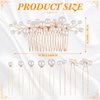 9 Pcs Wedding Pearl Hair Comb, Bridal Hair Pins U Pearl Shaped Hair Accessories Pearl Hair Clips Bobby Clips for Women Brides Bridesmaids