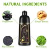 Natural Black Hair Dye Shampoo 3 in 1 -Instant Hair Color Shampoo for Women Hair Color Shampoo for Gray Hair Coverage- Champu con tinte para canas in Minutes (Black)