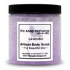 The Soap Exchange Sugar Body Scrub - Lavender Scent - Hand Crafted 8 fl oz / 240 ml Natural Artisan Skin Care, Shea Butter, Exfoliate, Moisturize, & Protect. Made in the USA.