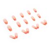 French Tip Press on Nails Medium Coffin Orange Fake Nails Ballerina Ombre Acrylic Nails Glossy Glue on Nails Artificial Nails Orange Designs Stick on False Nails for Women Girls Manicure 24pcs
