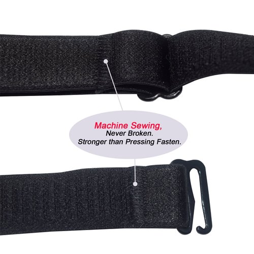 DoHope 18mm Width Band Shoulder Bra Straps Elastic Adjustable Black White Beige 3 Pairs