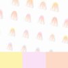 MISUD Short Round Press on Nails Oval Fake Nails Glossy Glue on Nails Colorful French Tip Acrylic Nails Summer Artificial Nails Rainbow Edge Stick on False Nails with Design 24 pcs