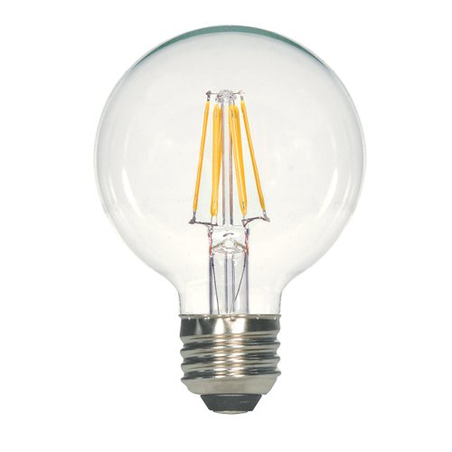 Satco S9564 Medium Bulb in Light Finish, 4.38 inches, 810Lm/Meduim Base, Decorative Globe G25-Shape