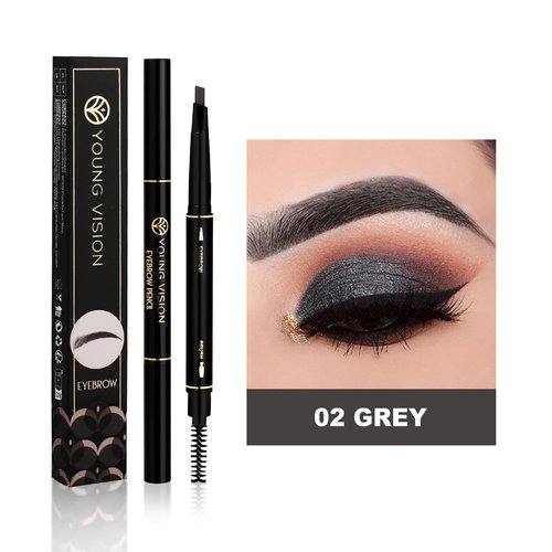 Eyebrow pencil eyebrow Eyebrow Retractable Definer Pencil, eyebrow stylist shape and fill eyebrow pencil, professional eye makeup (02 Grey)